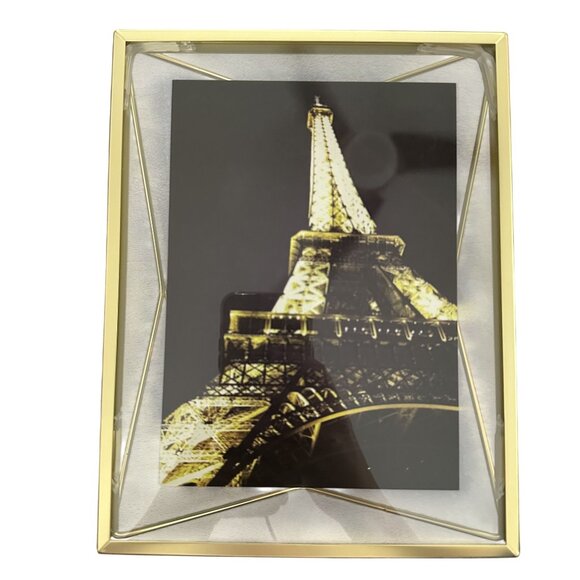 Umbra Prisma Gold Picture Frame 6.5"x8.5" Sung Wook Park Modern Geometric Matte - Picture 1 of 2